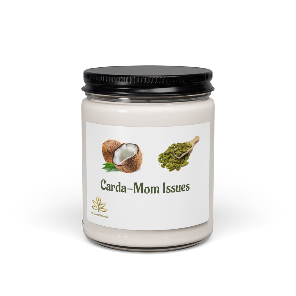Carda‑Mom Issues: 9oz Scented Soy Candle (Coconut & Cardamom)