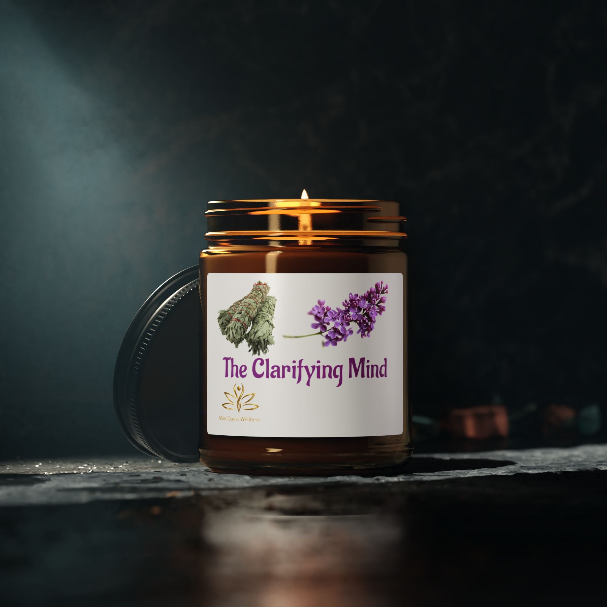 The Clarifying Mind Soy Candle — Amber Jar Aromatherapy Candle