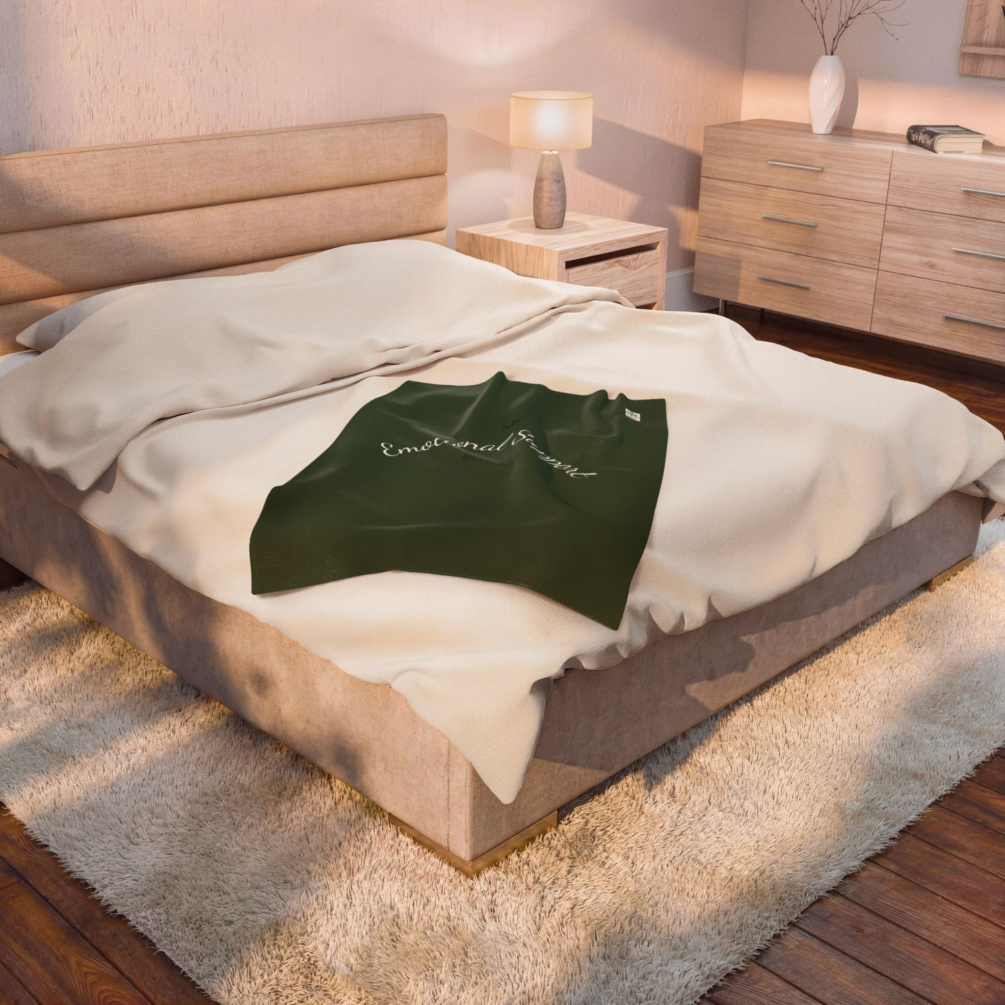 Velveteen Plush Blanket — "My Emotional Support Blanket" Soft Cozy Throw