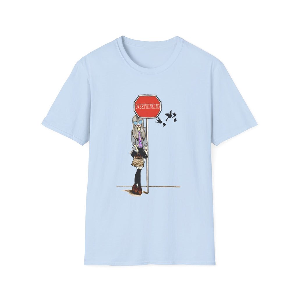 Overthinking Stop Sign T-Shirt — Graphic Tee for Anxious, Thoughtful Souls