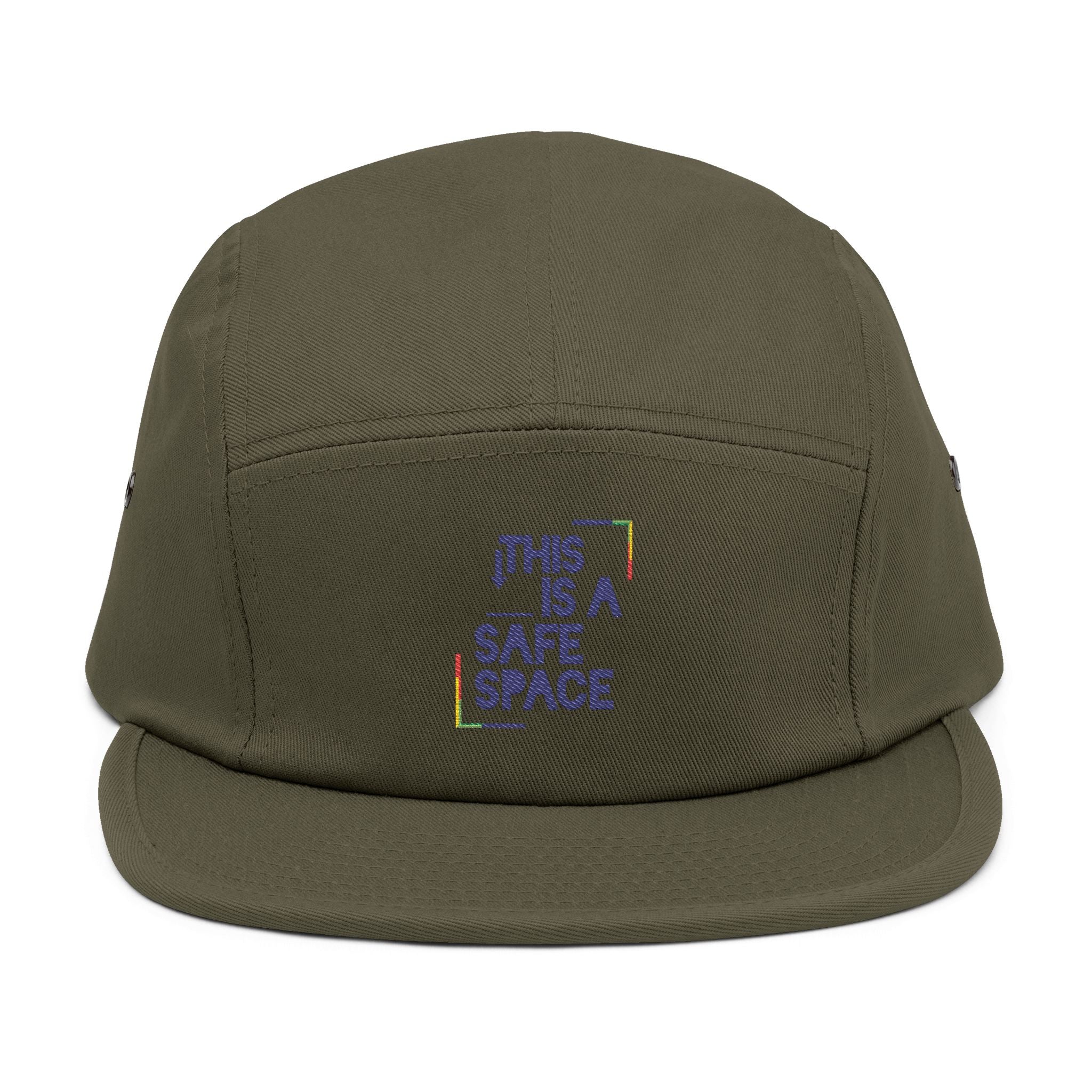 This Is A Safe Space Embroidered 5-Panel Cap — Inclusive Pride Hat