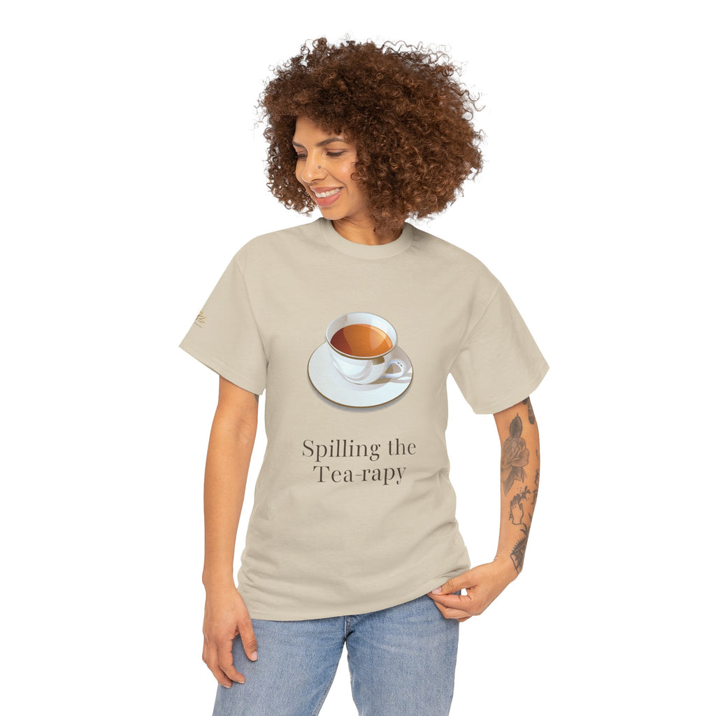 Tea Cup Tee — "Spilling the Tea-rapy" Graphic T-Shirt