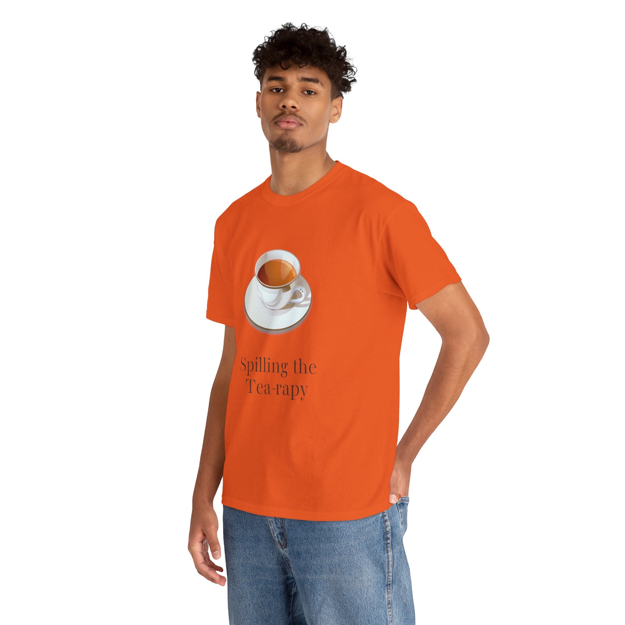 Tea Cup Tee — "Spilling the Tea-rapy" Graphic T-Shirt