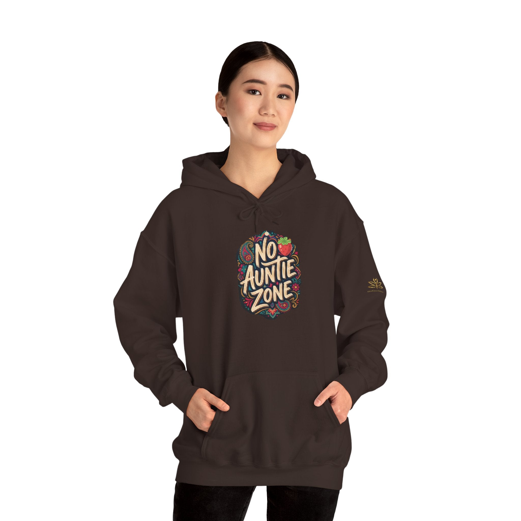 No Auntie Zone Hoodie - Funny Retro Floral Graphic Sweatshirt
